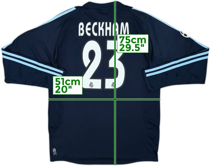 2003-04 Real Madrid Away L/S Shirt Beckham #23 (S)