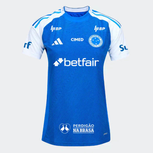 Cruzeiro Women's adidas  2025/26 Home Jersey with Sponsor Logos