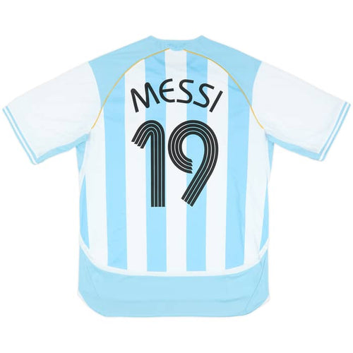 2006 Argentina Adidas Reissue Home Shirt Messi #19