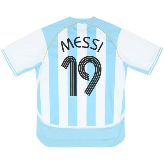 2006 Argentina Adidas Reissue Home Shirt Messi #19