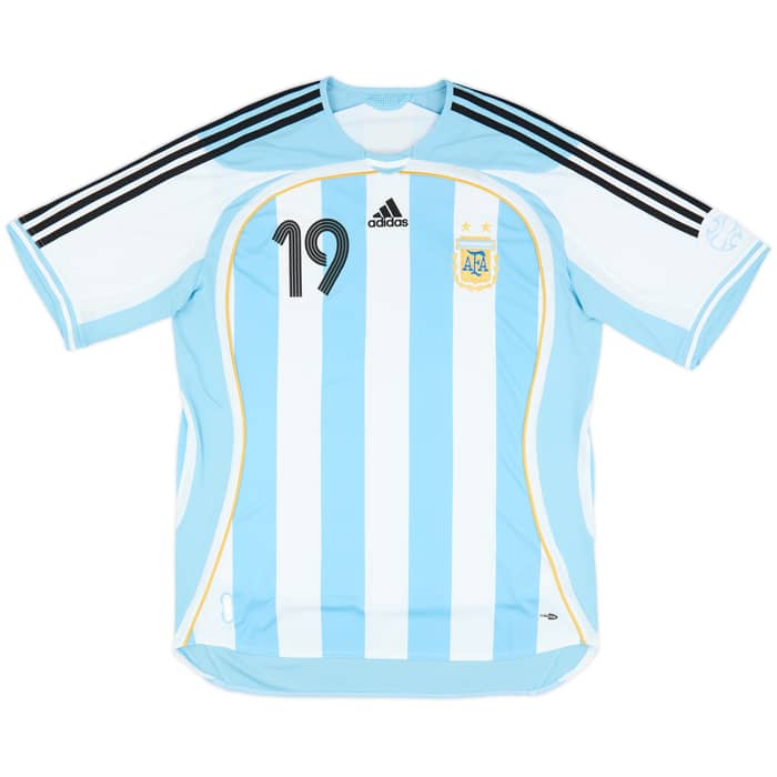 2006 Argentina Adidas Reissue Home Shirt Messi #19