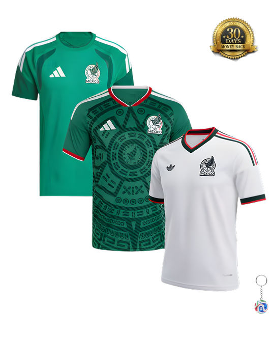 Mexico 3 Pack Jerseys - Home, Away & Training - Fan Version | World Cup 2026