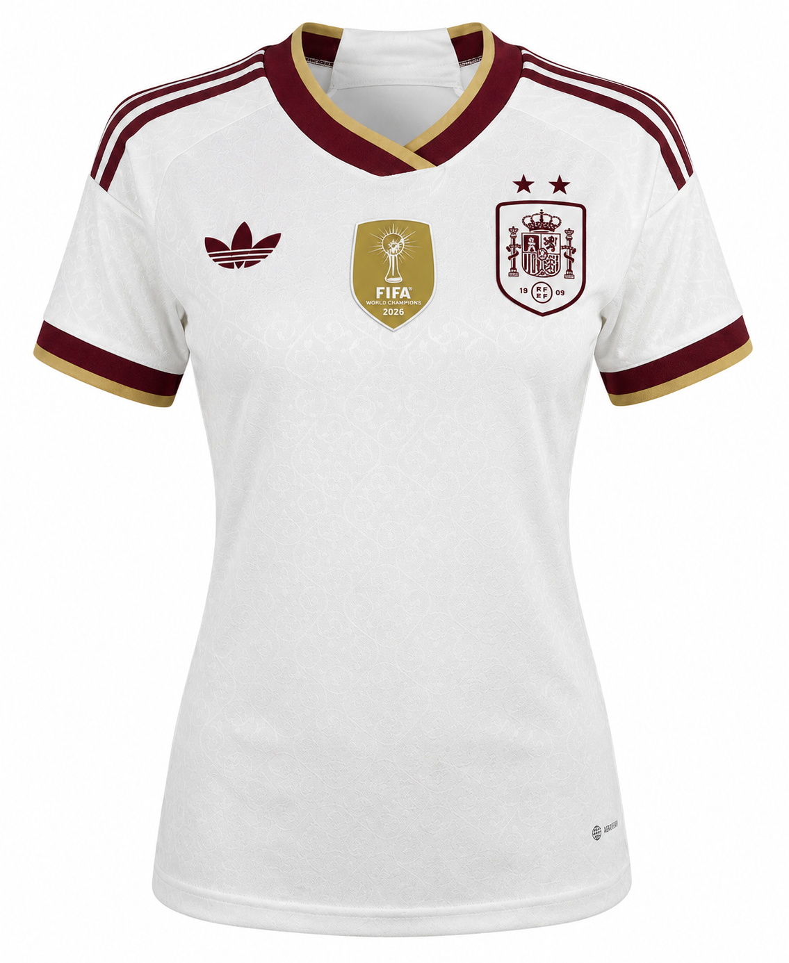 Woman Jersey White Spain - Champions 2 Stars