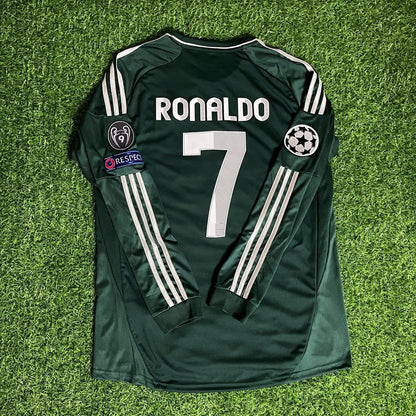 #Ronaldo7  Real Madrid 2012-2013 Champions League Green Long Sleeve Jersey