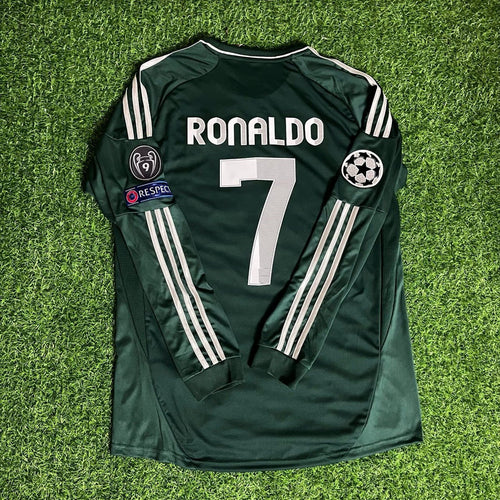 #Ronaldo7  Real Madrid 2012-2013 Champions League Green Long Sleeve Jersey