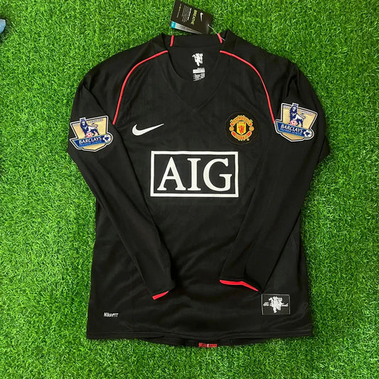 Ronaldo #7 Manchester United Retro Away Jersey 2007/08 - Long Sleeve