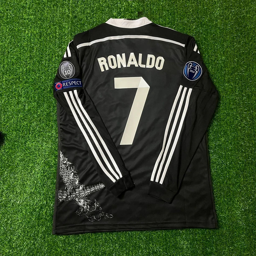 #Ronaldo7  Real Madrid 2015 Dragon Black Retro Jersey